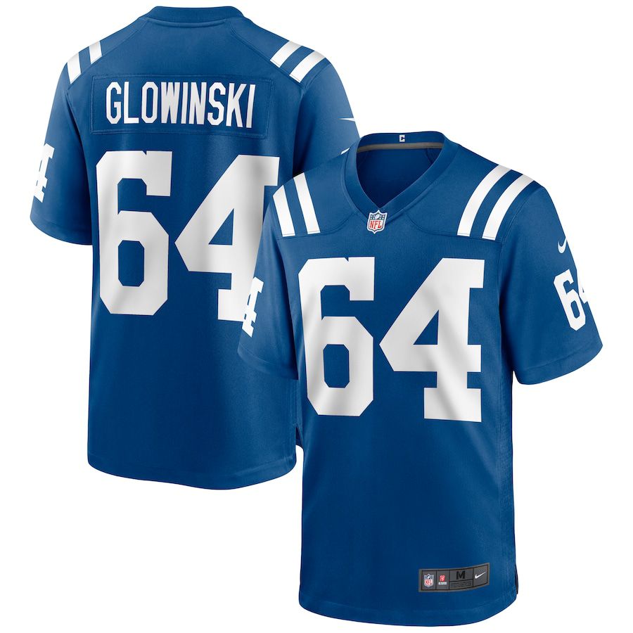 Men Indianapolis Colts #64 Mark Glowinski Nike Royal Game NFL Jersey